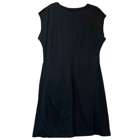 Lole T-Shirt Dress Women Size L Black Ruched Bustline Sleeveless Athletic - Picture 2 of 14